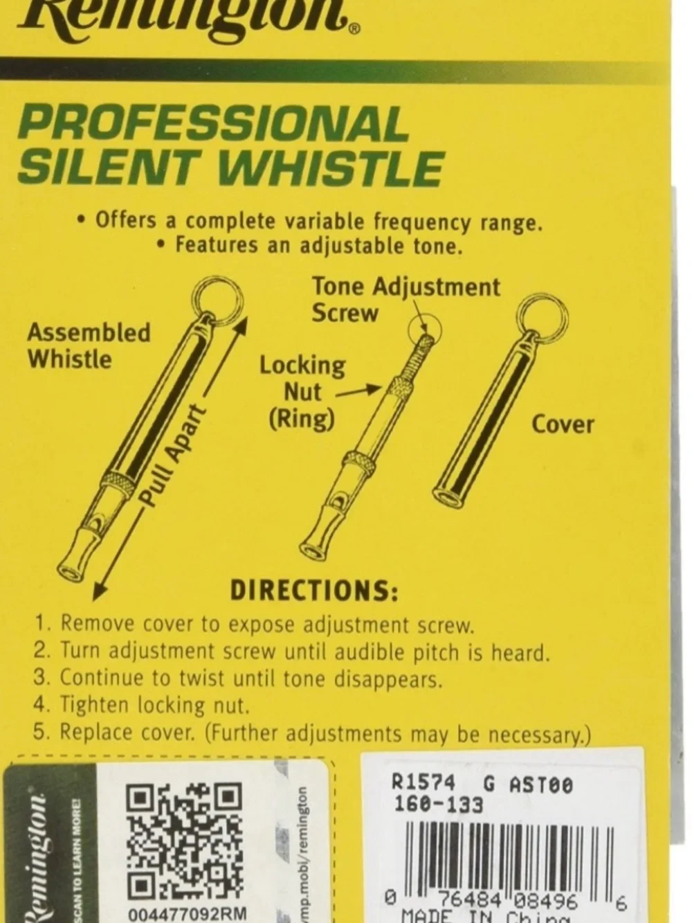 Remington Silent Dog Whistle - Black and Silver